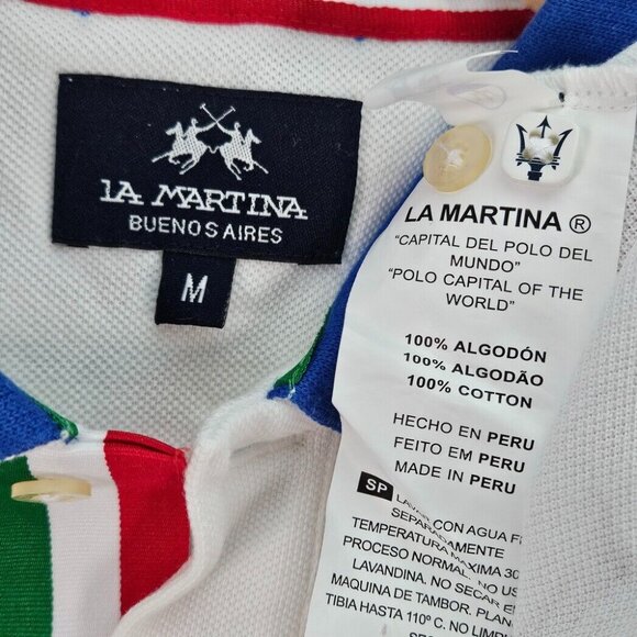 Vintage La Martina Maserati Polo Shirt Official Merchandise White 2004 Mens Sz M - Picture 10 of 14